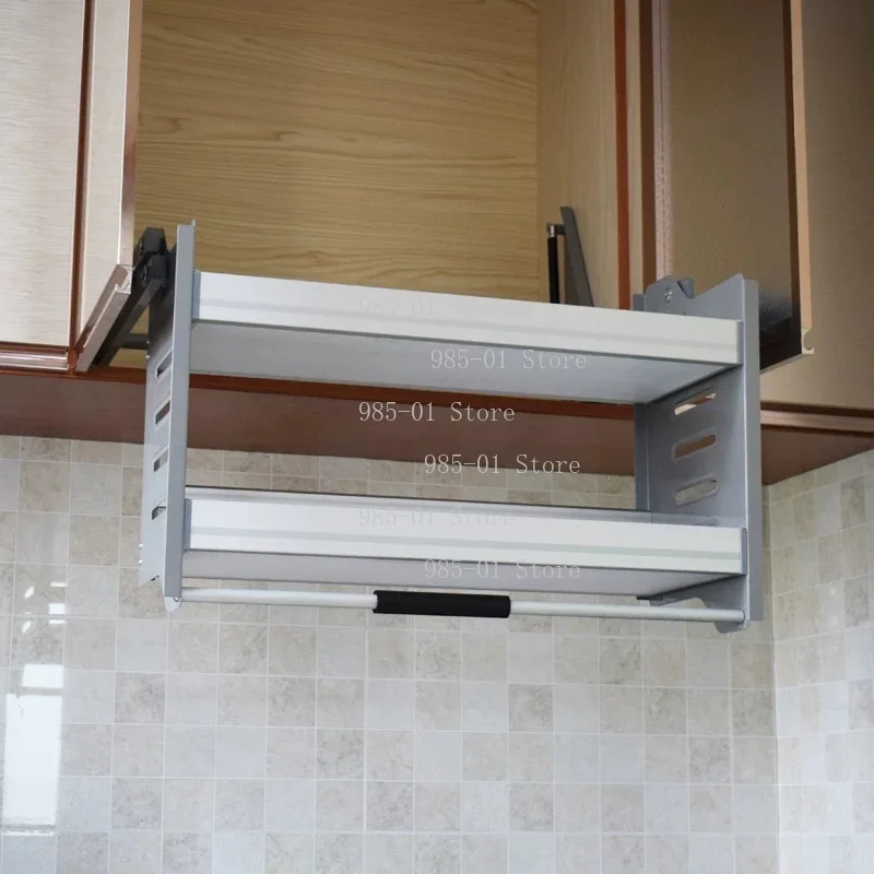 

Condiments Drop-down Lift Rack, Kitchen Cabinet Up and Down Lift Basket, Hanging Cabinet Lift Basket