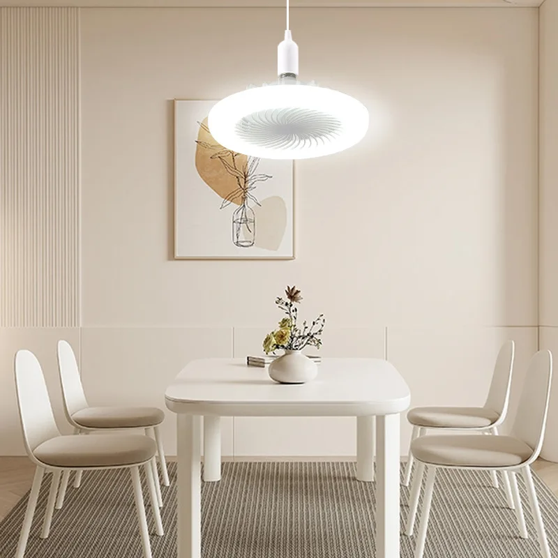 2-in-1 3 speed Mode Ceiling Fan Light LED Fan Light LED Lamp Bead E27 Screw Fan Light Remote Control Wall Control for Bedroom