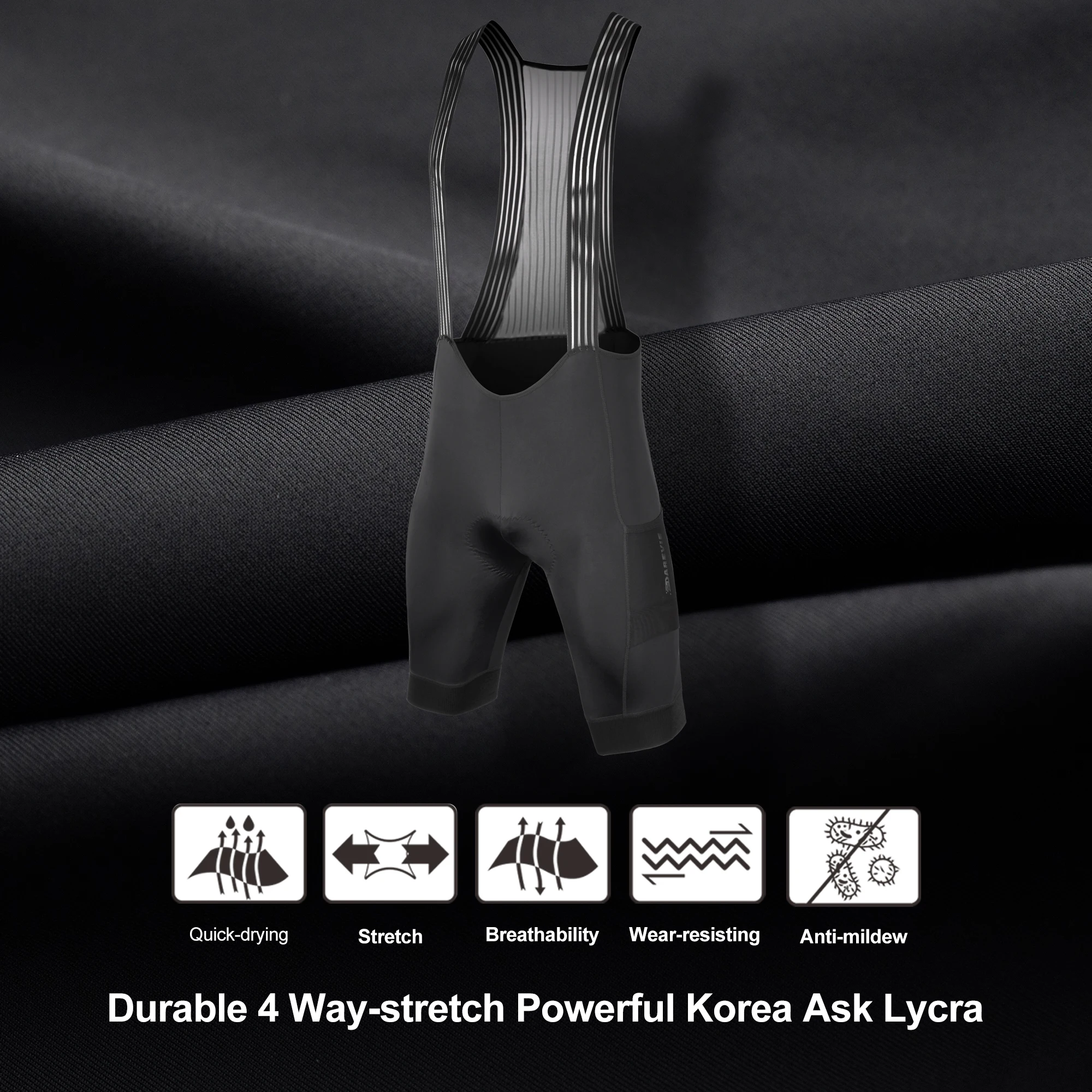 DAREVIE Cycling Bib Shorts Man with Pockets 2025 Men's Cycling Shorts 5CM Leg Gipper Pro Team Men's Cycling Clothing - Image 3