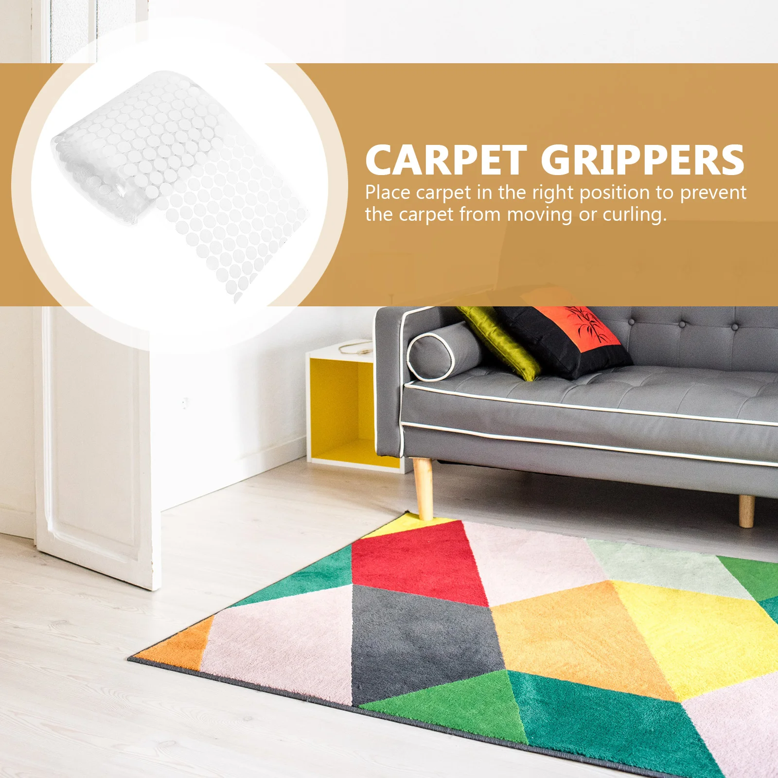 

1000 Pcs Round Grippers Carpet Slip Strips Rug Pad Cushion Adhesive Pads Holder Sticker
