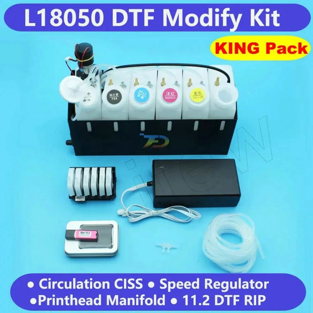 Imagem -03 - Impressora Dtf L8050 L18050 et 8550 xp 15000 Kits de Modificação Conjunto Completo para Epson Sistema Tinta Dtf Rip Usb Cabeça Capa Regulador Velocidade