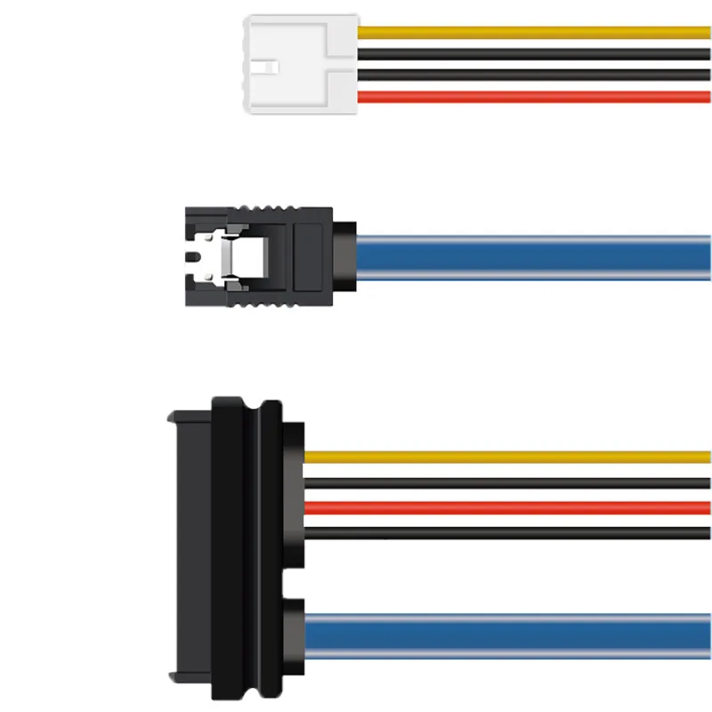 Cable SATA 3,0 de 7 + 15 A 7 pines, Cable de alimentación de datos pequeño de 4 pines y 2,54mm para Mini disco duro de placa base Industrial de 20cm y 30cm