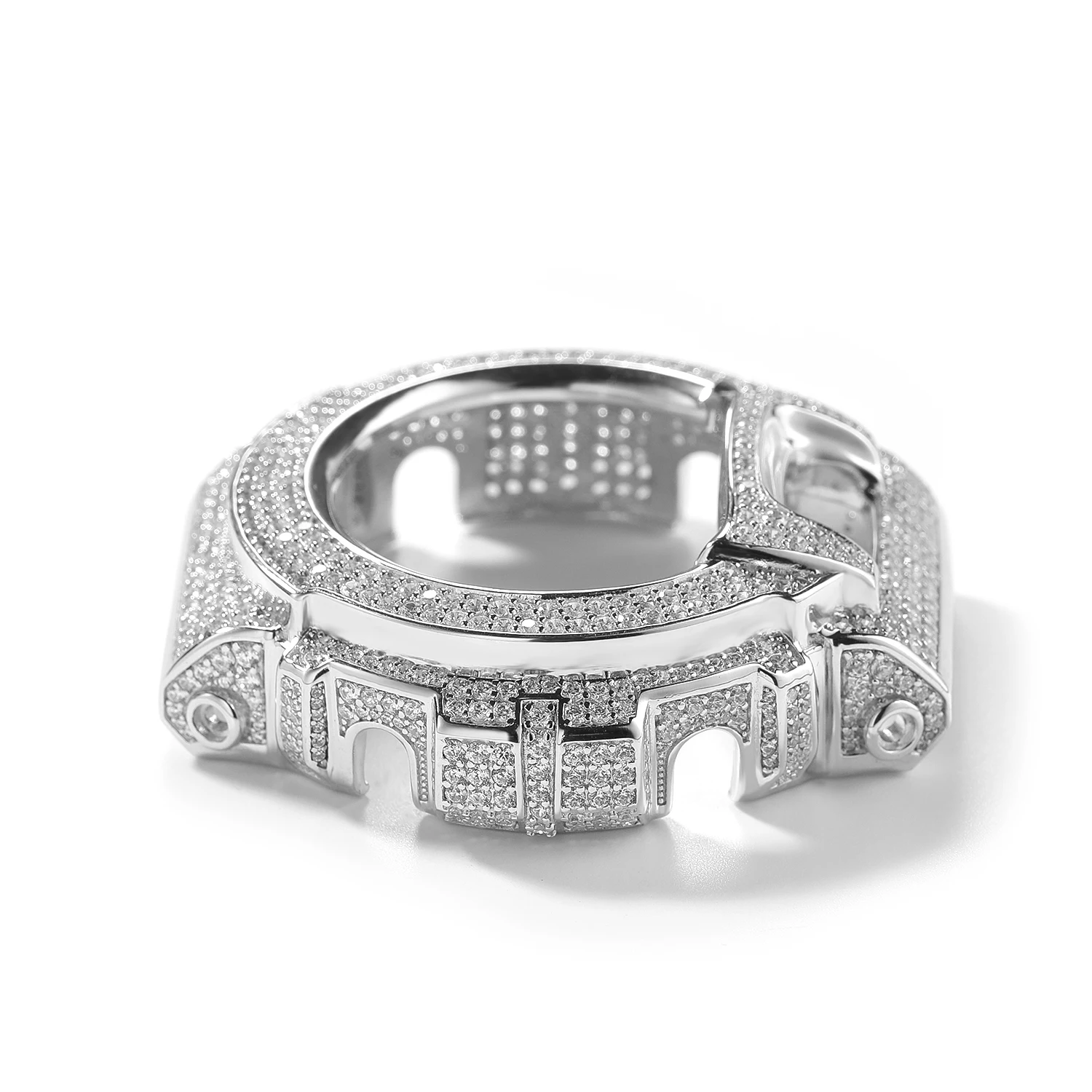 THE BLING KING Full Iced Out Moissanit Watch Case For DW6900 Cubic Zirconia Replacement Cover Hip Hop Luxury Mod Accessory