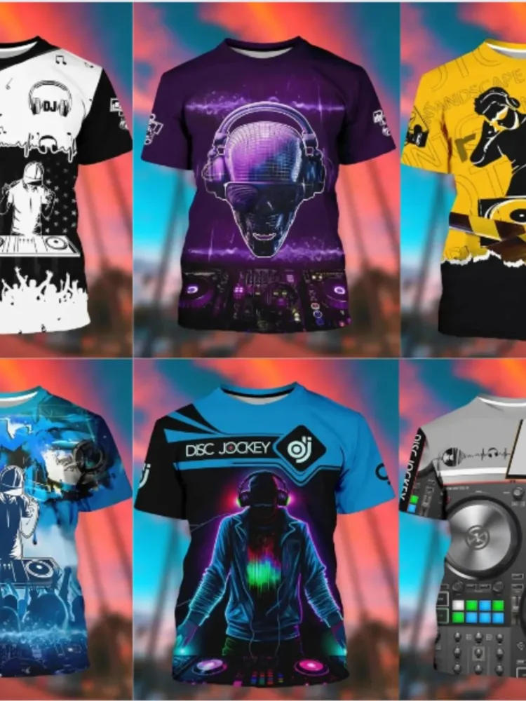 Nouveau disque Jockey T-Shirts 3D Bar DJ Console motif imprimé hommes à manches courtes t-shirt mode Hip Hop tendance personnalité haut de rue