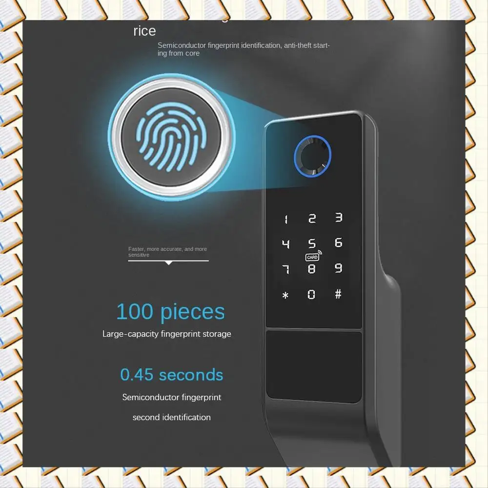 A14M Waterproof Tuya Wifi Smart Door Lock Digital Password Double Fingerprint Electronic Rim Lock For Outdoor Iron Gate Door
