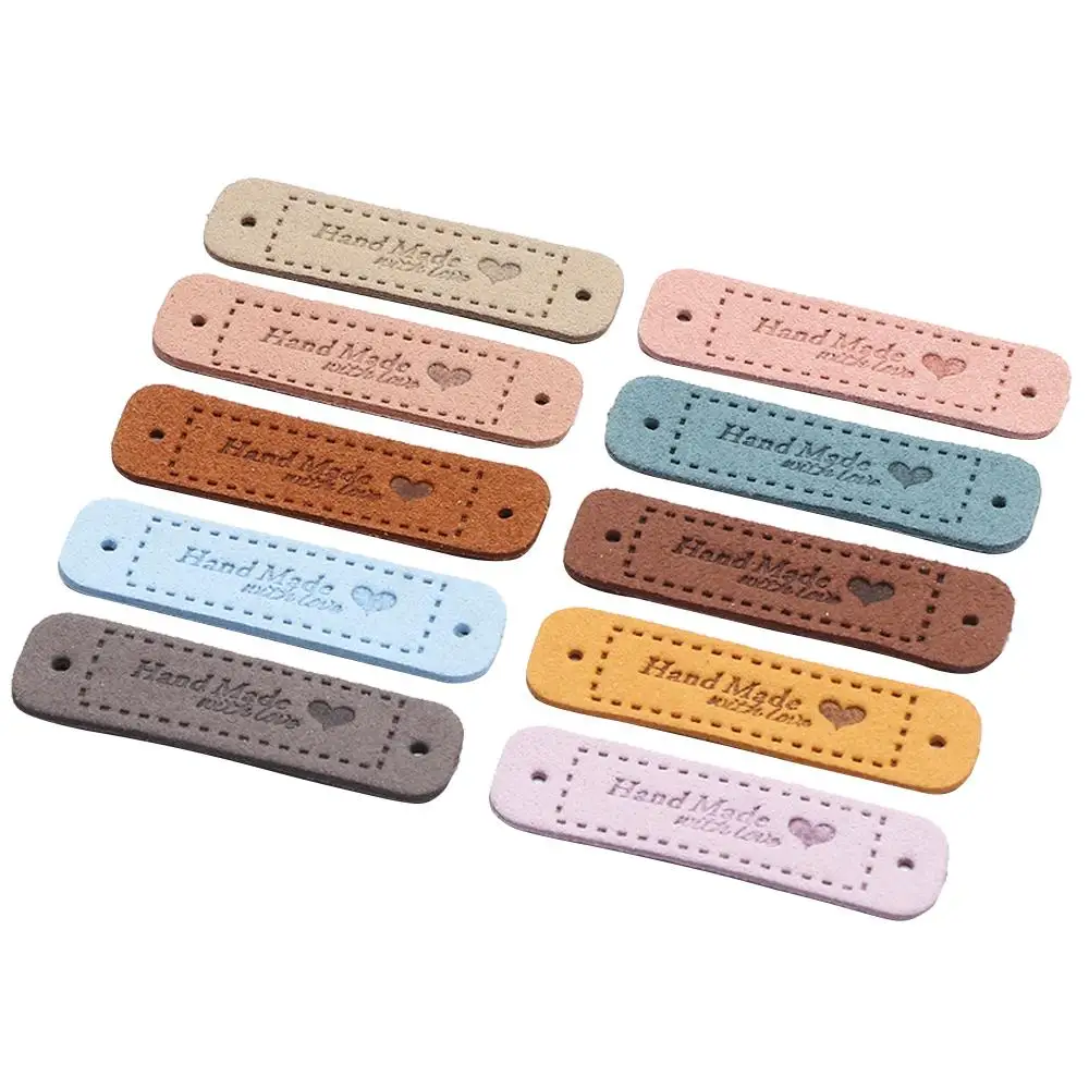 

20PCS Handmade Hats Bags PU Leather Garment Labels Label Clothes Tags Hand Made With Love