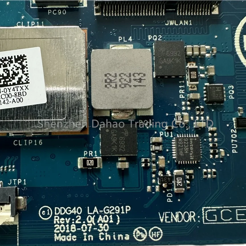 DDG40 LA-G291P For Dell Inspiron 14 7486 Laptop Motherboard With Core I3-8130U 4GB-RAM CN-0WDK4K 0WDK4K Fully Tested