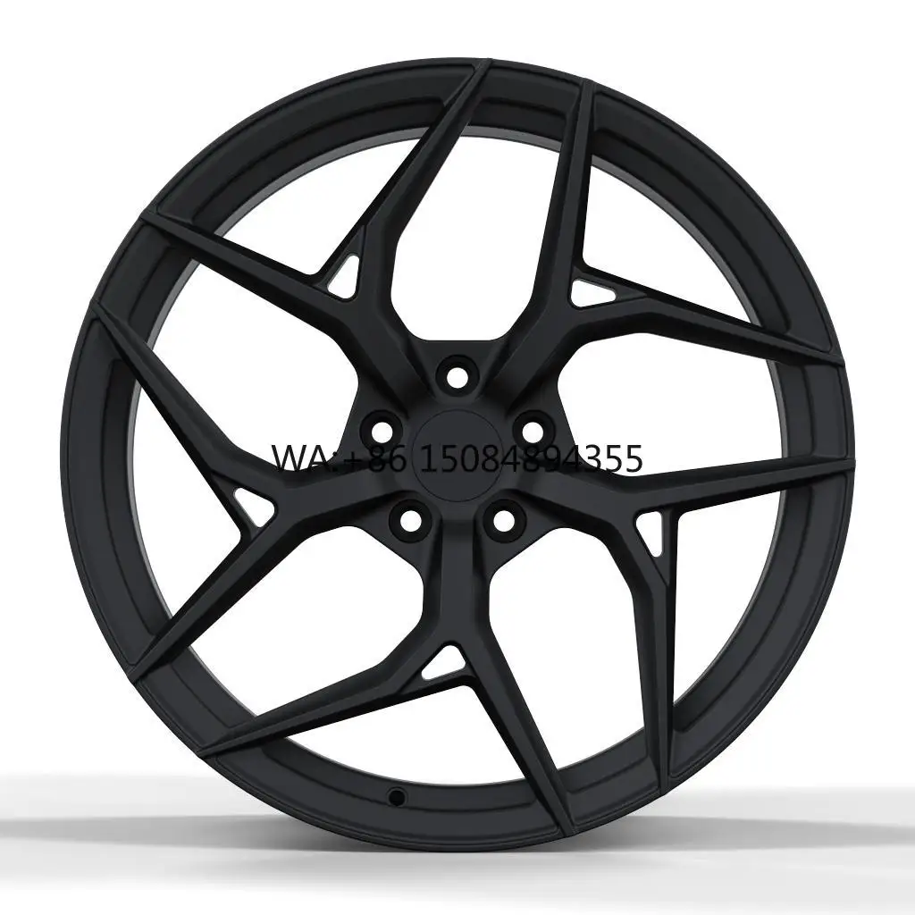 

Custom Matte Black Split 5 Spoke Concave 5 Lug 18 19 20 21 22 Inch Aluminum Alloy Wheel Rims Forged Wheels