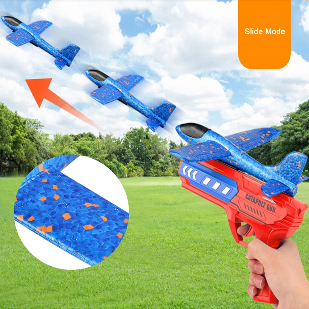 Children\'s Foam Ejection Aircraft Toys Parent-Child Interaction Outdoor Foam Aircraft Park  Airplane Launcher Toys Birthday Gift