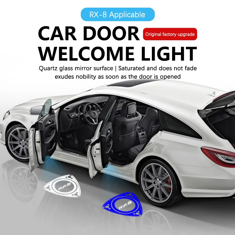 Led Car Door Logo Light HD Laser Welcome Courtesy Lamps For Mazda RX-8 2004 2005 2006 2007 2008 2003-2018 RX8 Accessories