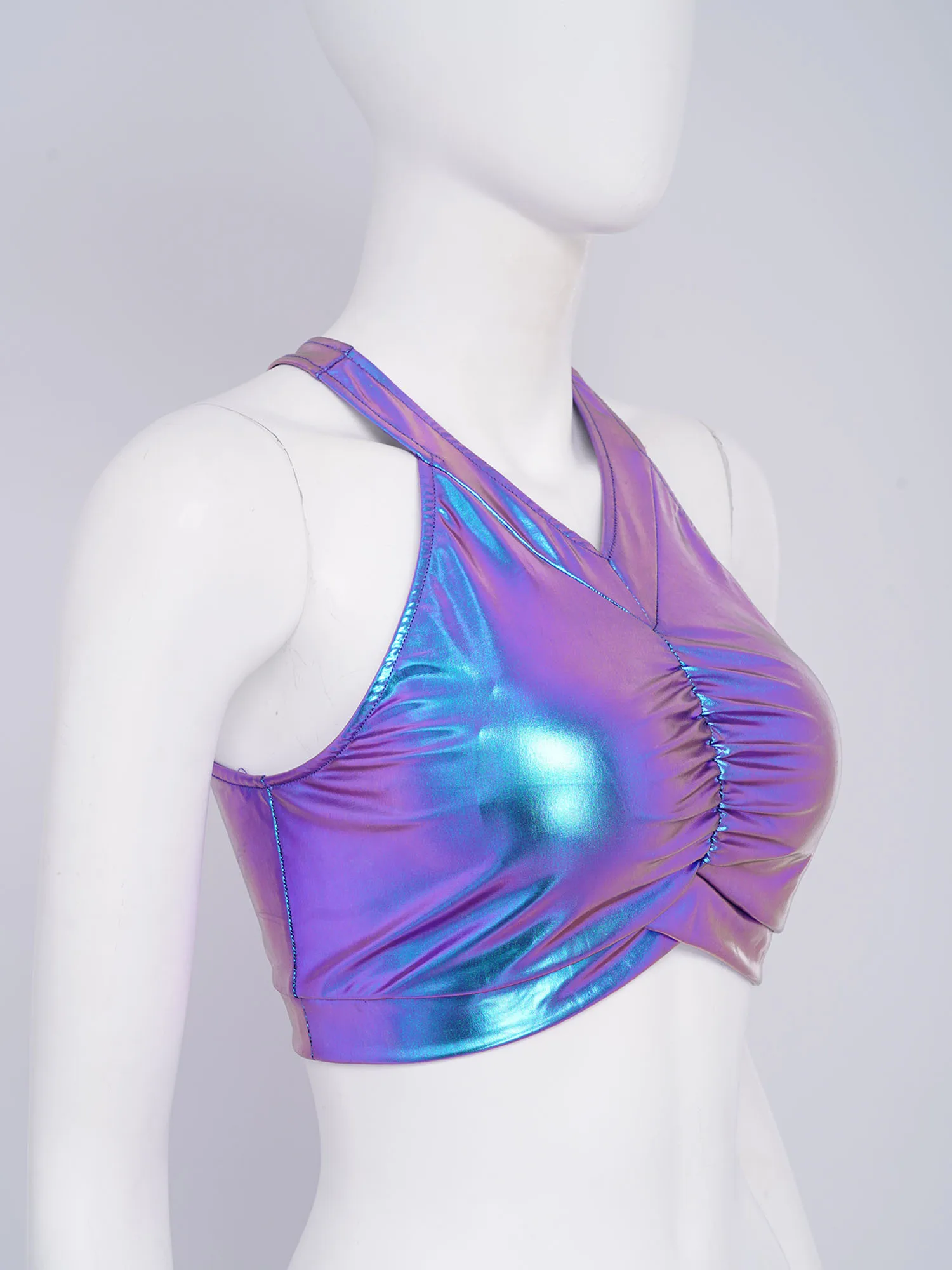 

Women Sports Gym Fitness Crop Bra Vest Top with Removable Chest Pads for Workout Daily Casual Club Party Dance Workout Tops