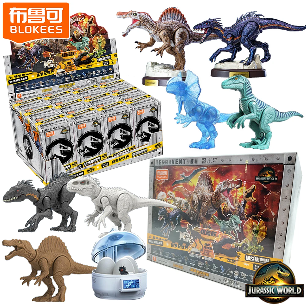 

New Official Blokees Jurassic World Collection Blind Boxes Encourage Kid's Holiday Gifts Handsome Dinosaur Models Exquisite Toys