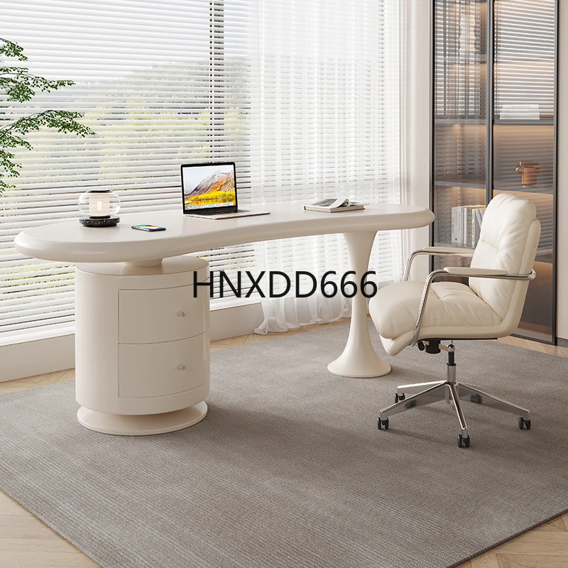 مكتب من الخشب الصلب للمنزل الصغير، على شكل خاص، تصميم فريد من نوعه، محطة عمل مدمجة للمكتب #3