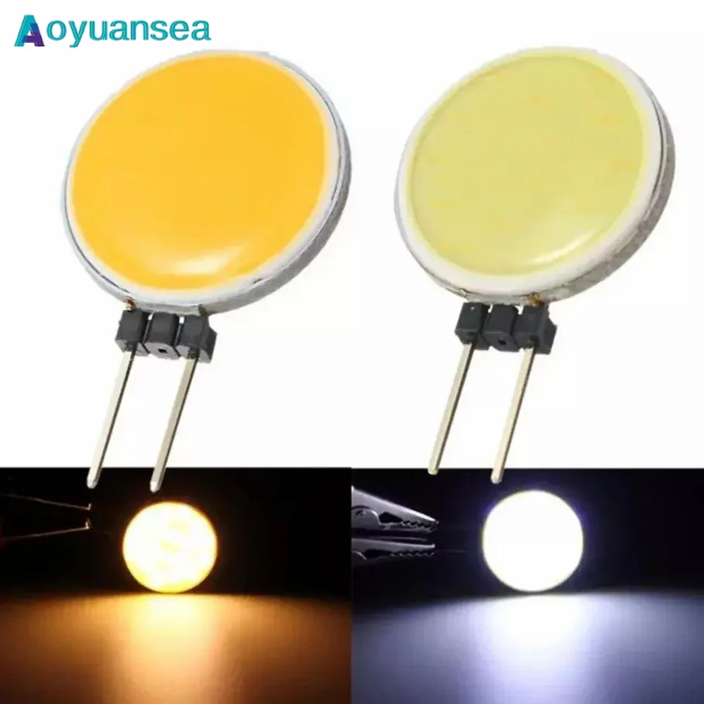 

Aoyuansea 5Pcs G4 COB LED Lamp Light Chip Spotlight Bulb 1.5W DC 12V Replace Halogen Light Pure Warm White Lighting Decor Lamps