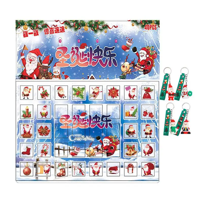 Christmas Toy Advent Calendar 40x Toy Countdown Calendar 2024 Christmas Doll Pendant Christmas Doll Ornament Toy Advent