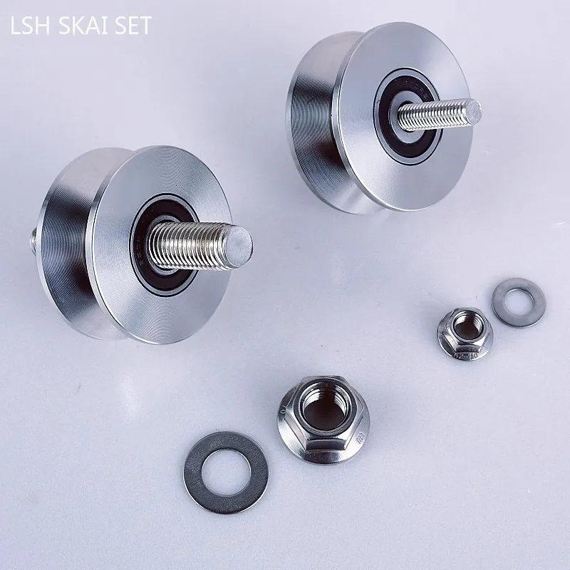 1Pc 304 Stainless Steel Pulley Double-headed Screw Wire Guide Wheel Moving Door Track Wheel V/U/H Quiet Bearing Door Roller