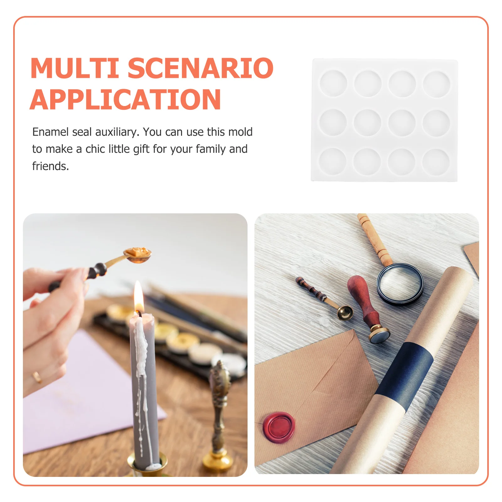 

Wax Seal Stamp Mold Silicone 12-Hole Non-Stick Durable DIY Craft Making Tool Wax Sealing Mat Craft Making Tool