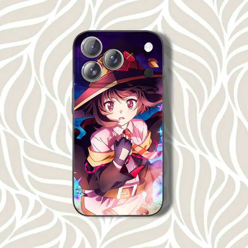 حافظة هاتف KonoSuba MagicianS MeguminS لهاتف iPhone 16,14,11,17,13,15,12,Air,Plus,Pro,Max,E,Mini Gray Frosted for MagSafe Magnetic