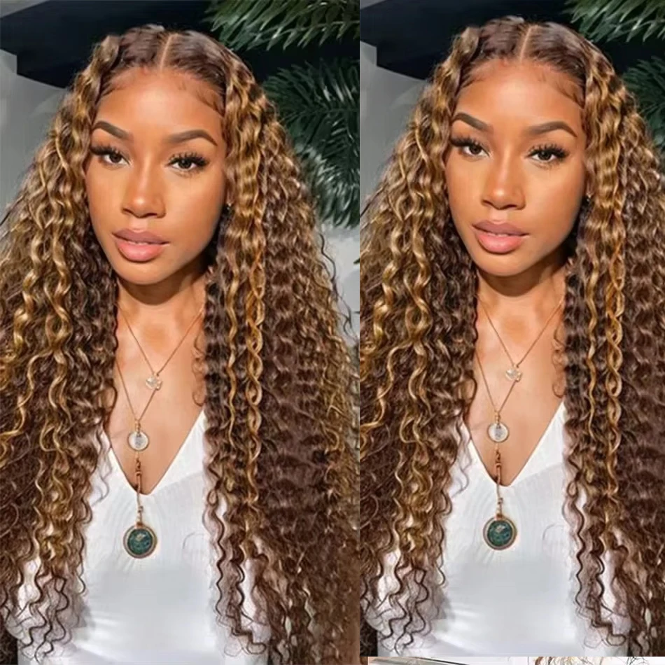 

P427 Выделите парик из человеческих волос Hd Парик шнурка 13X6 Человеческие волосы Глубокая волна Фронтальный парик Парик фронта шнурка Бразильский плотность 200