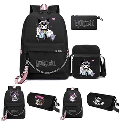 3Pcs/set Sanrio Kuromi Backpack Student Teen Bookbag Kid Knapsack for Boy Girl Schoolbag Lunch Bag Women Anime Cartoon Rucksack