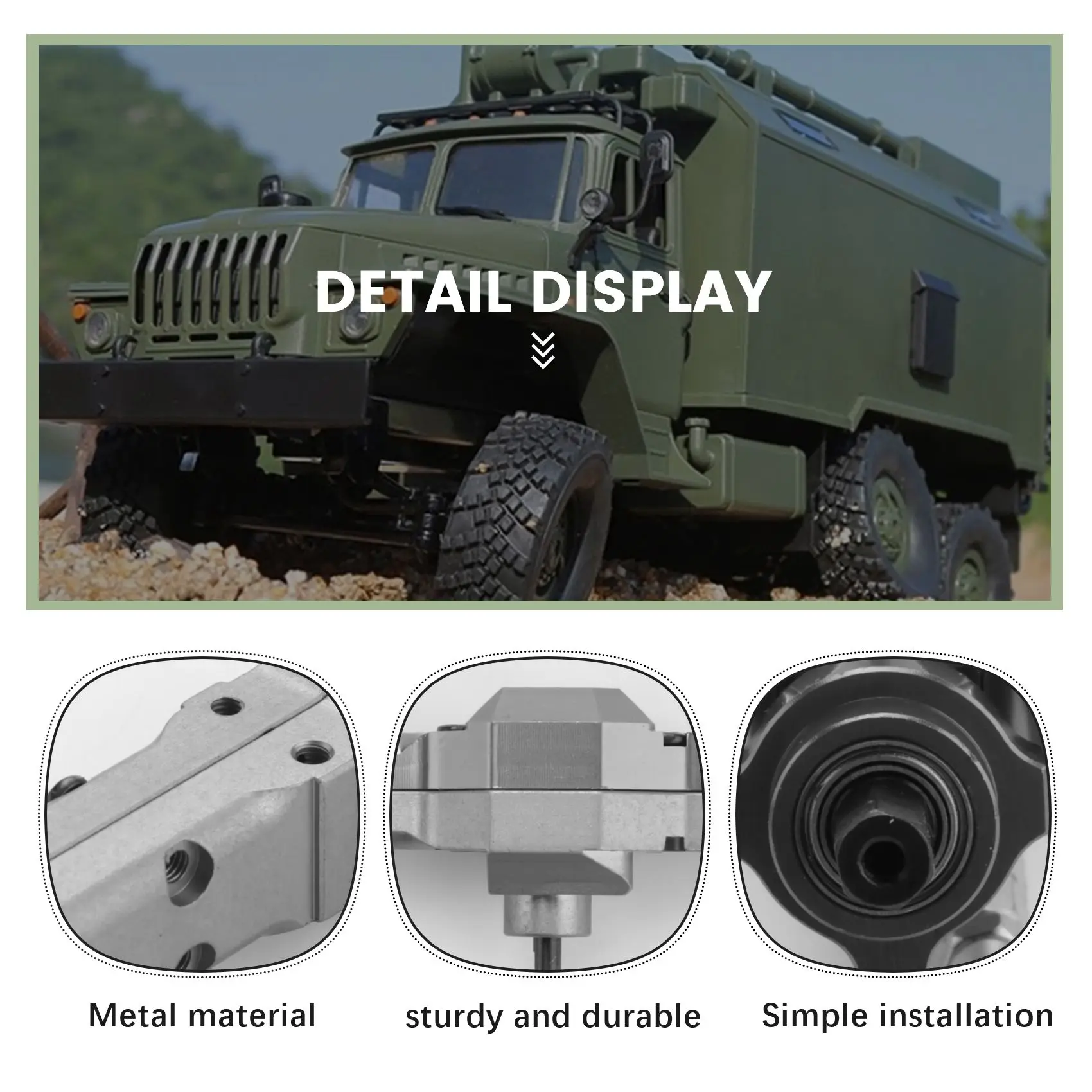ABJA-Metal Front Middle Rear Bridge Axle Gearbox For WPL B16 B36 FY004 1/16 RC Car Truck Upgrade Parts Accessories