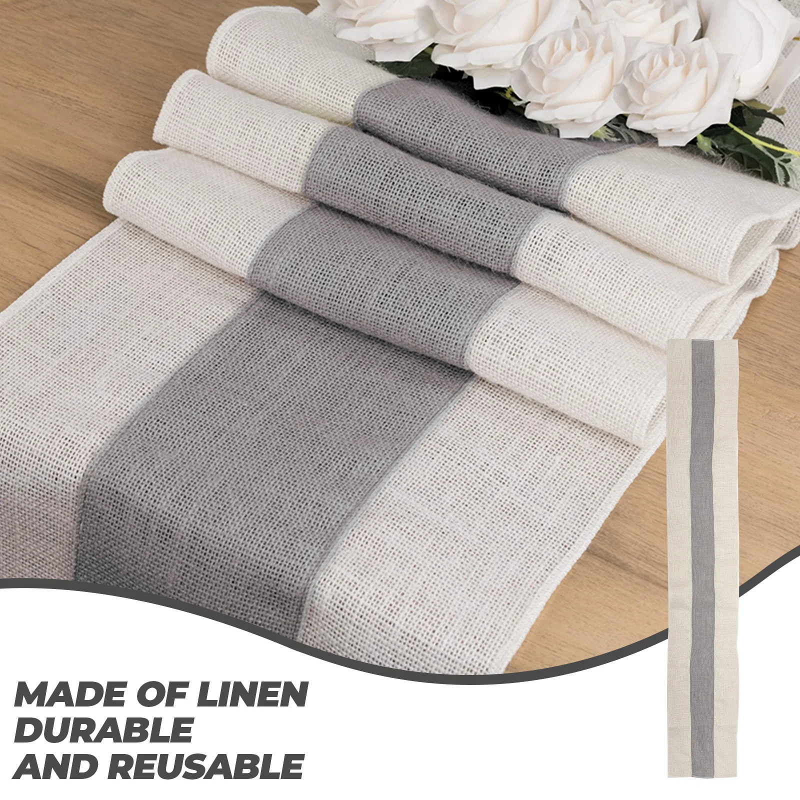 

Retro Linen Table Runner 72 Inches Beige Party Decorative Tablecloth Home Buffet Display Fall Creative Flax Cover