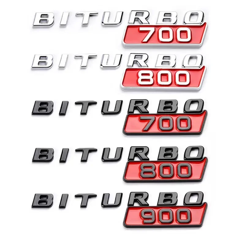 

2Pcs 3d ABS Biturbo 700 800 900 Logo Car Fender Emblem Badge Sticker For Brabus Biturbo G700 G800 G900 Accessories