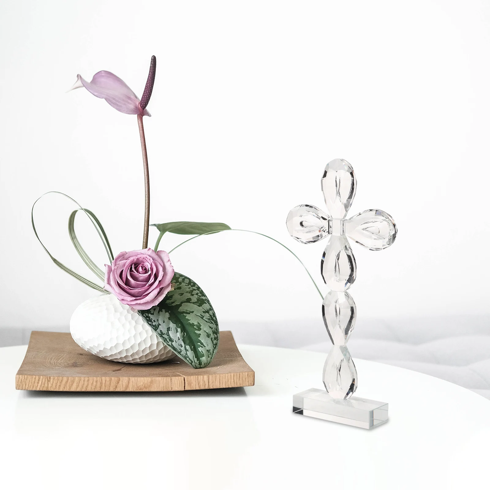 

Ornament Religious Craft Desktop Decor Shaped Crystal Decorative Statue Clear Crystal Cross Glass Table Decoration Household