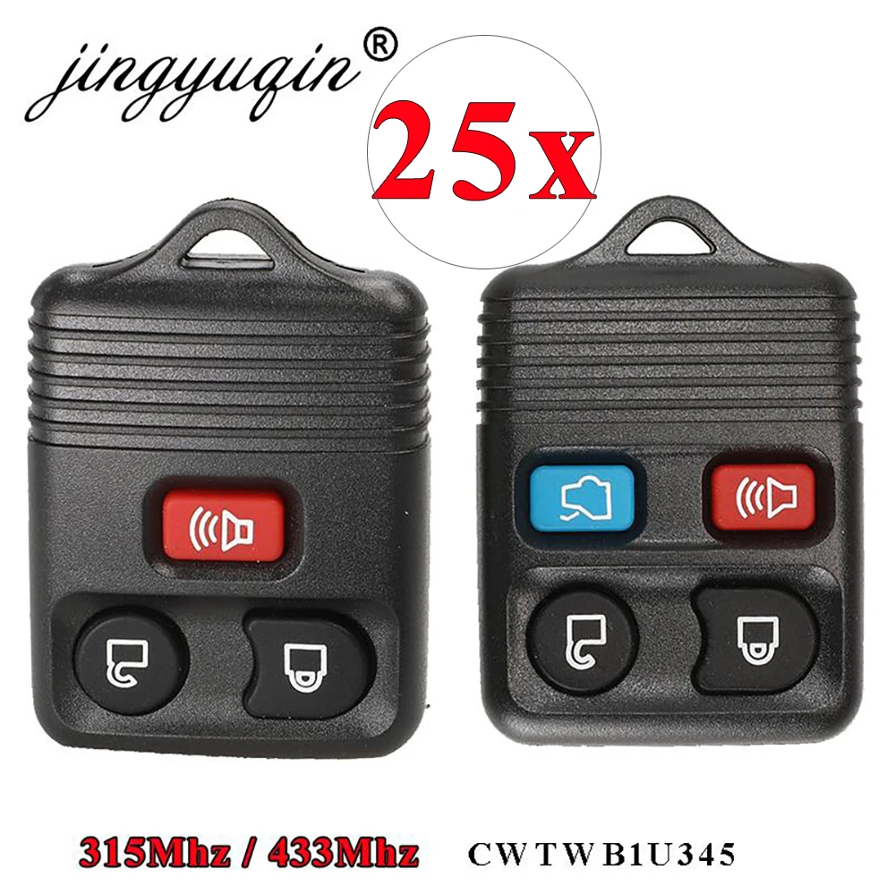 Jingyuqin 25pcs 2/3/4BTN 자동차 키 315/433MHZ 포드 탈출 탐색기 열쇠가없는 항목 원격 제어 자동차 키 리모콘 송신기