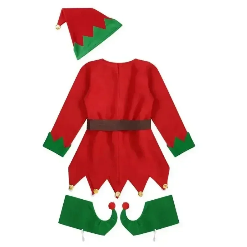 Elf Santa Claus Cosplay Costume Boys Girl Adult Kids Dance Christmas New Year Halloween Carnival Party Suit For F MN12