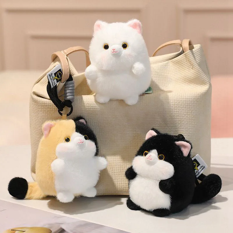 

Милый мягкий плюшевый брелок-котик с наполнителем из бусин, игрушка-антистресс, подвеска для сумки из искусственного меха для девочек и любителей кошек, кавайный подарок для детей