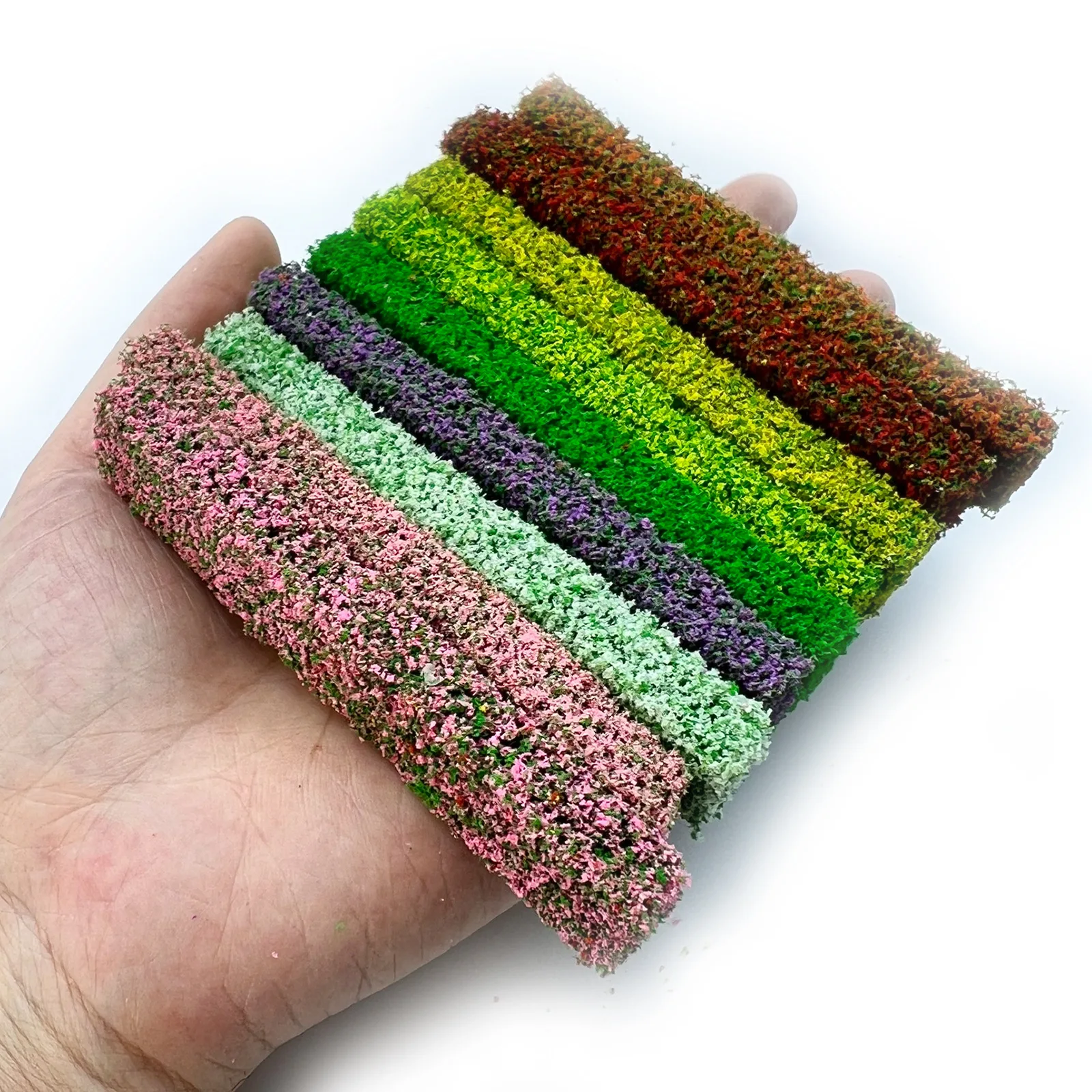 Micro tira de arbustos en miniatura, mesa de arena artesanal, Kits de modelos en miniatura para hacer valla al aire libre, Mini tiras de arbustos, plantas verdes Si
