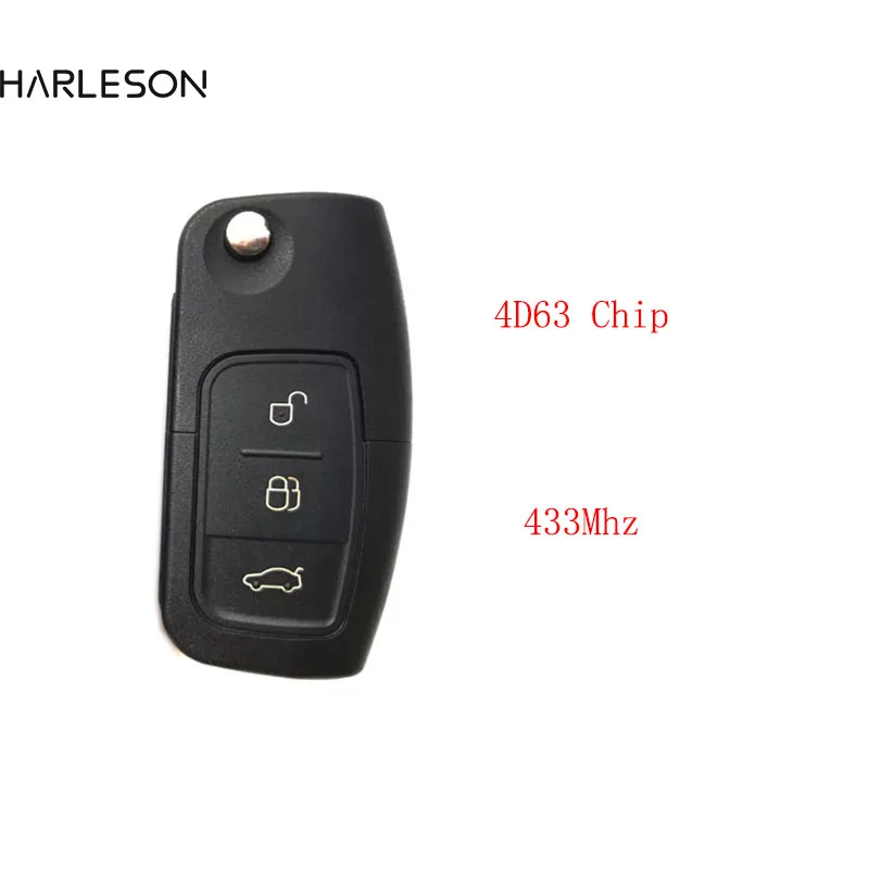 

433MHz 4D63/4D60 Chip Remote Key For Ford Focus 3 Mondeo C Max S Max Galaxy Fiesta HU101 / FO21 Blade 3 Buttons