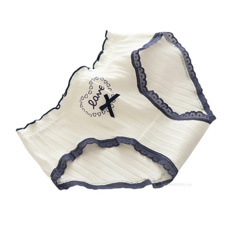 ملابس داخلية باللون الأزرق للنساء، سراويل داخلية من القطن الخالص متوسطة الخصر مريحة وصديقة للبشرة مقاس M-XL ملابس داخلية نسائية