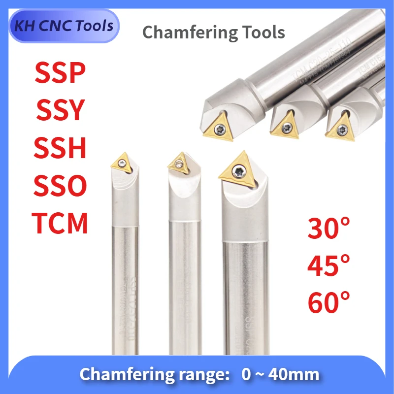 

KH CNC 15 30 45 60 90Degree Chamfering Tools SSO SSY SSP SSH TCM C16-16-110 CNC Milling Lathe Machine Cutter Inserts TCMX TCMT