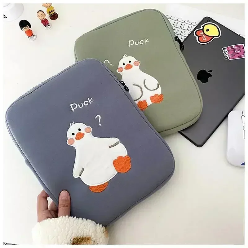 Cute Laptop Sleeve Carring Case 11 12 13 14 15 15.6 16 Inch Cartoon Cover Macbook Air 13.6 Ipad Accessories Computer Bag Women