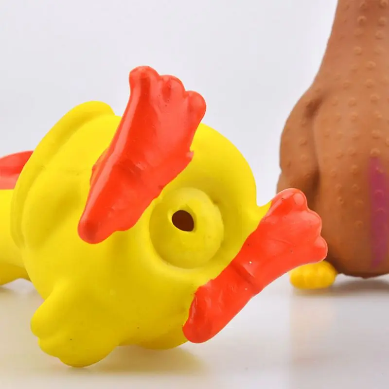 Bite Resistant Dog Cleaning Tooth Toys Latex Rubber Dog Squeaky Toy Chicken Ducks Animal Shape Squeaker Chew Toy For Dogs