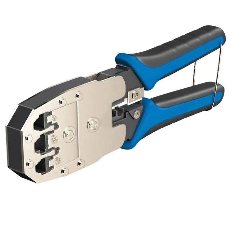 ABLK Ethernet Network LAN Cable Crimper RJ45 Crimping Tool RJ11 RJ45 Crimper Cutter Stripper Plier For 6P 8P RJ11 RJ45 Blue