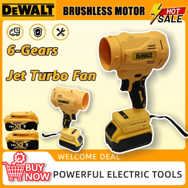 

Высокоскоростной бесщеточный электрический воздуходув Dewalt 130000 об/мин, турбовентилятор, беспроводной пылеудалитель для аккумулятора 18В