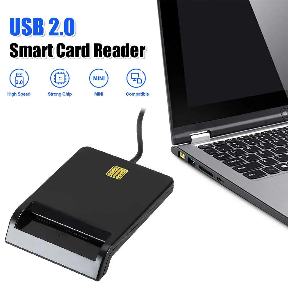 

USB 2.0 Устройство чтения смарт-карт DNIE ATM CAC IC ID Банк Клон SIM-карты ABS Отделка для выпечки Портативный для Windows Linux Светодиодный индикатор