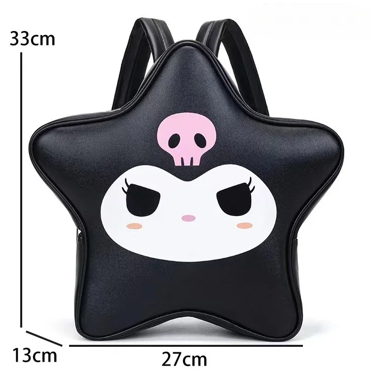 Sac à dos en PU de grande capacité pour femme, pentagramme créatif mignon, style Sweet Spice, Kuromi Kitty Cinnamon Dog, Y2K