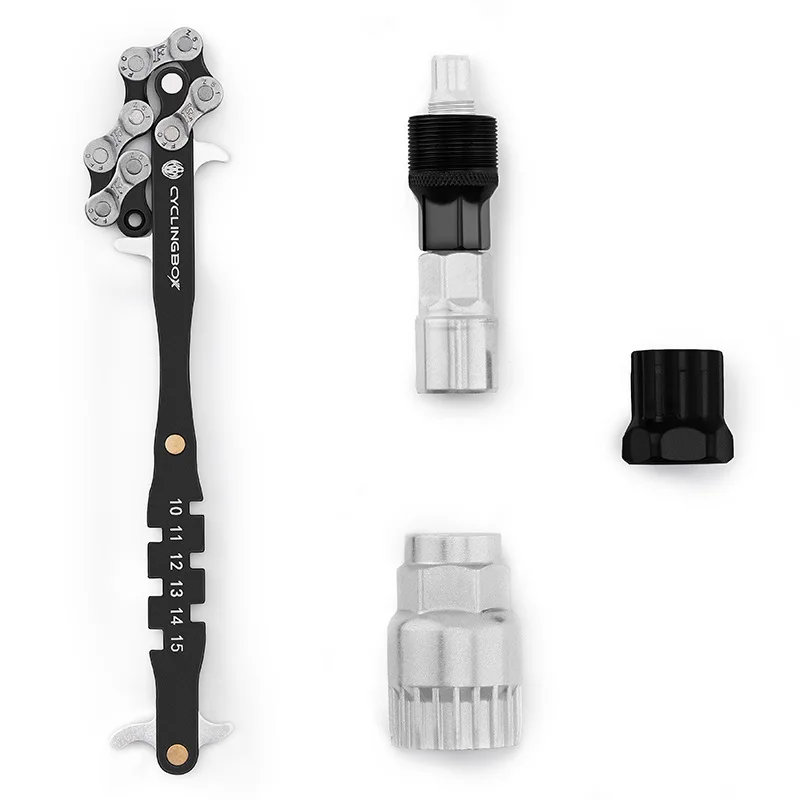 Bicycle center axis flywheel spokes wrench tail hook tooth plate removal maintenance tool set combination accessories