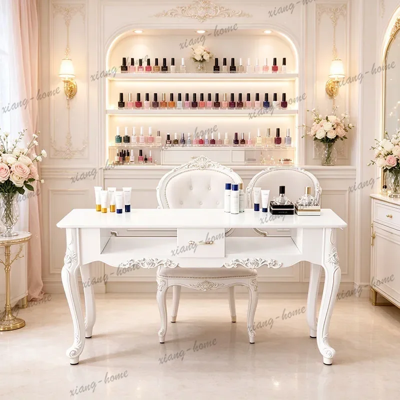 Factory Direct Storage Minimalist Manicure Table Elegant Premium Trendy Design Manicure Table Retro Vintage Mesa Manicura Nail F