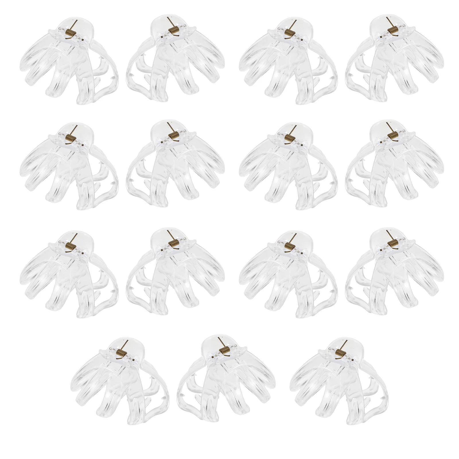 

15 шт., зажимы для густых волос, многокулачковые зажимы для укладки булочек, прозрачные декоративные аксессуары для волос для ежедневного использования