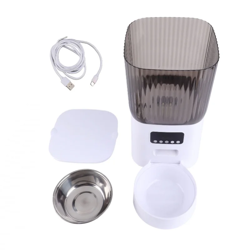 

Многофункциональная кормушка для домашних животных из нержавеющей стали 304, миска для еды, дозатор корма для кошек, емкость 5 л, для кошек и собак, двойная миска