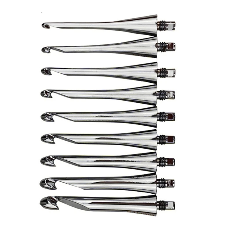 

Interchangeable Aluminum Crochet Hook with 9 Size Tip Ergonomic Crochet Hook Set