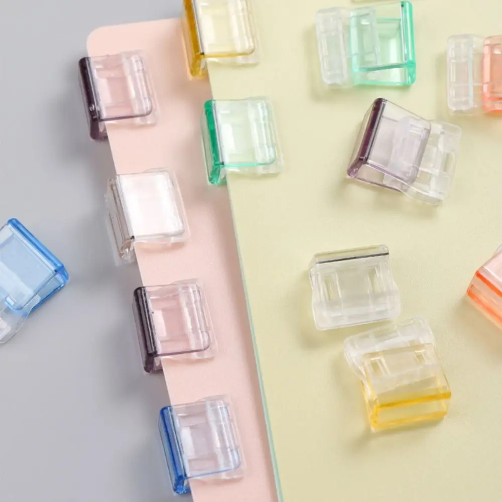 Creative Candy Color Letter Paper Clip Multi-function Transparent Push Clip Plastic File Holder Clamps Student