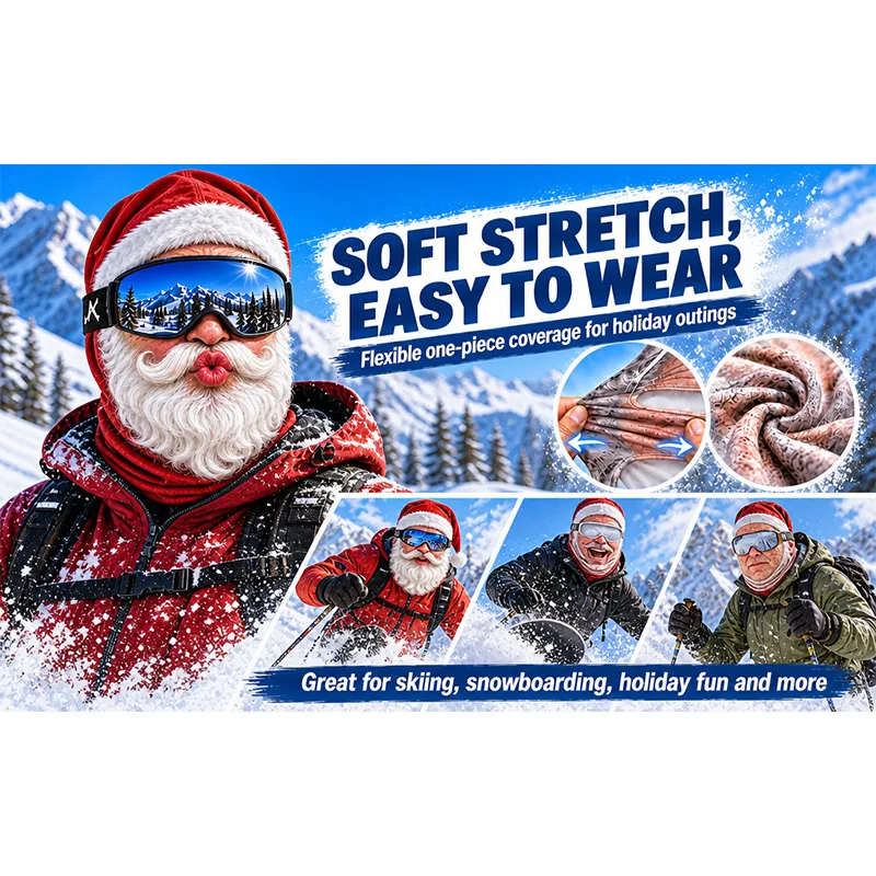 3D Funny Old Man Ski Mask Christmas Realistic Face Balaclava Full Face Face Masks With Neck Coverage for Skiing Snowboarding