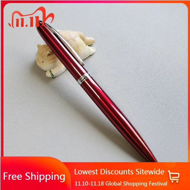 

LIQIN Brass High Quality Ballpoint Pen G2 0.7mm Red Silver & Golden Clip Office School Stationery Writing Smooth Ball Pens Gift