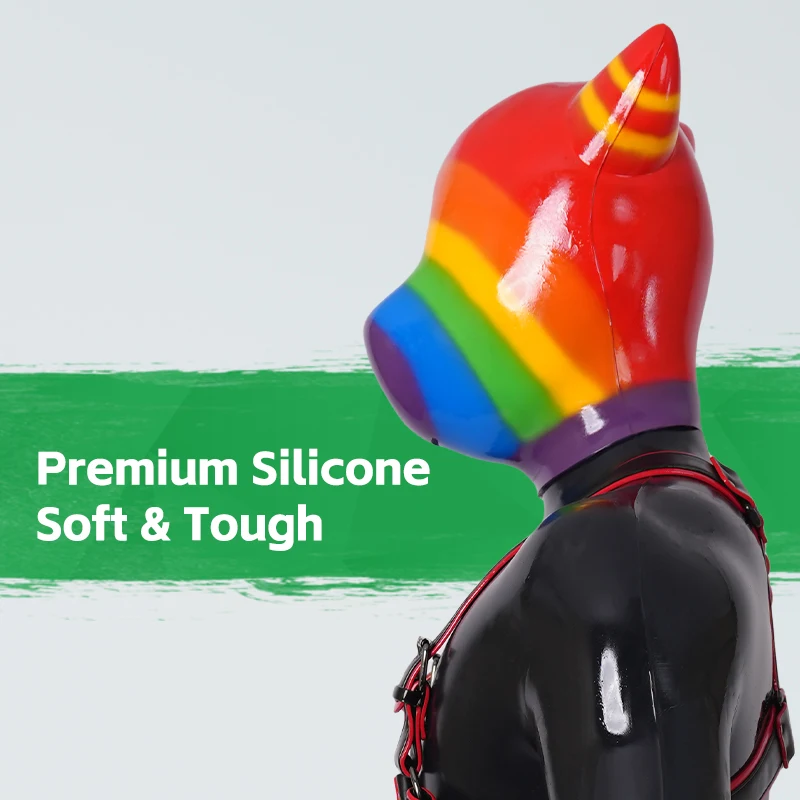 Furrjoi Limited Time Supply Silicone Furry Rainbow IDo Drone Mask for Cosplay Costumes Pride June Month Dog Play Pet